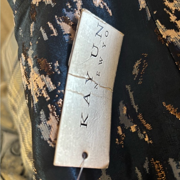 Kay Unger Women’s Sutton Midi Dress Rainforest Metallic Size 8 - Picture 9 of 11